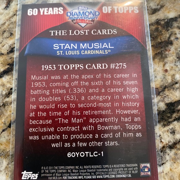 Stan Musial Autographed Trading Card - Picture 2 of 2